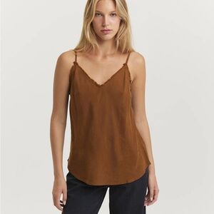 NWT Bella Dahl Frayed Edge Satin Camisole